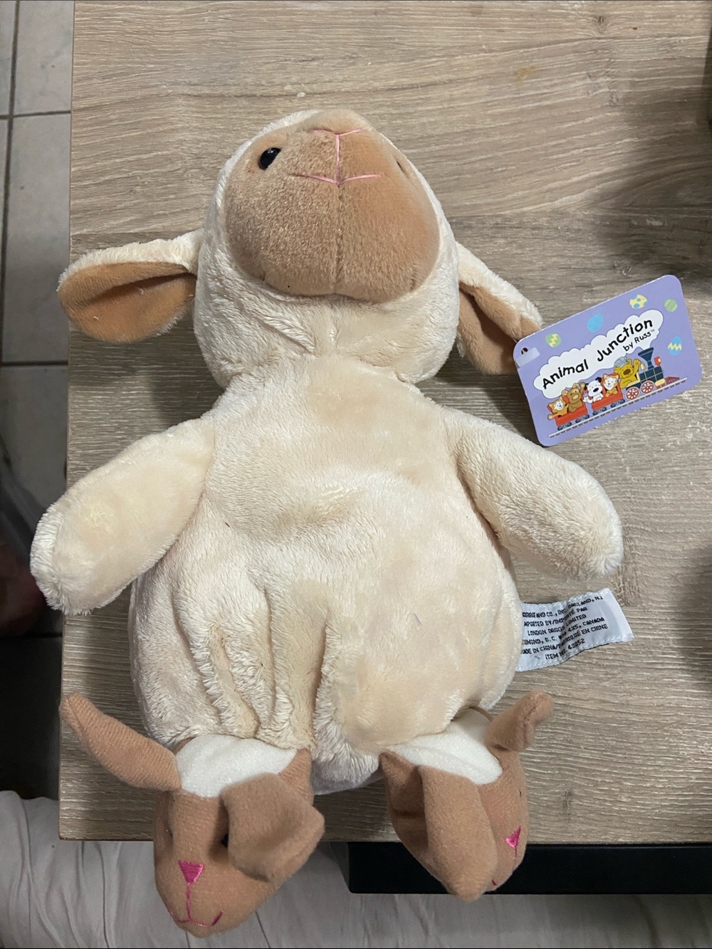 Vintage Y2K Animal Junction Beige Lamb Plush Toy
